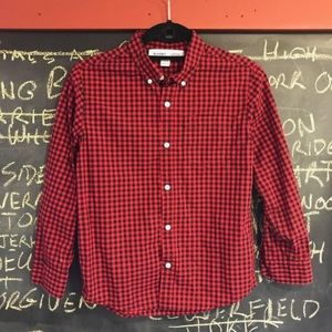 Old Navy Boys Red & Black Checkered Shirt